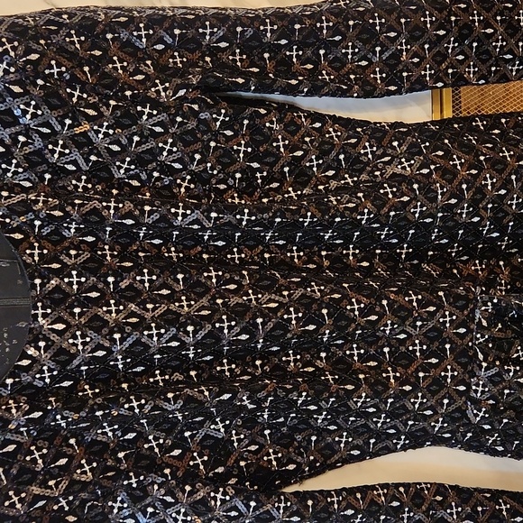 NADINE MERABI Black Sequin Long Sleeve Dress - Picture 5 of 16